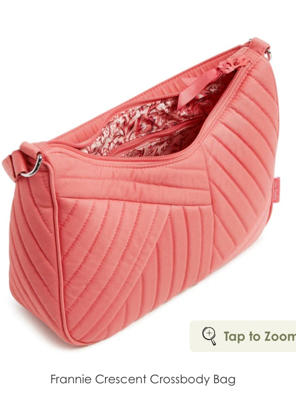 Vera Bradley Frannie Crescent Crossbody Bag - Coral